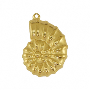 Breloques en acier Inox coquillage Dor&eacute;