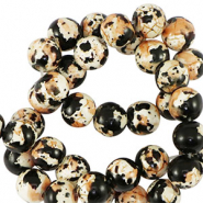 Perles en céramique 8mm Noir-crème