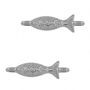 Breloques en métal DQ connecteur poisson Argenté antique (sans nickel)