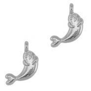 Breloques en m&eacute;tal DQ phoque Argent&eacute; antique (sans nickel)