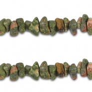 Perles chipstone Unakite Rose-vert