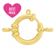 Apprêts en acier inox fermoir bouée 14mm avec anneaux Doré