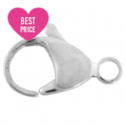 Apprêts en acier inox fermoir mousqueton 15mm Argenté