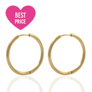 Boucles d'oreilles en acier Inox créoles 20mm Doré