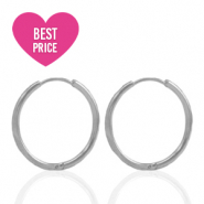 Boucles d'oreilles en acier inox cr&eacute;oles 15mm Argent&eacute;