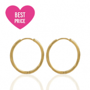 Boucles d'oreilles en acier inox cr&eacute;oles 13mm Dor&eacute;