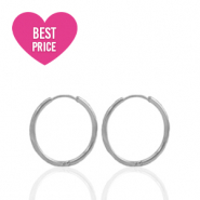 Boucles d'oreilles en acier inox cr&eacute;oles 11mm Argent&eacute;