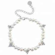 Bracelets en acier inox perles Argenté