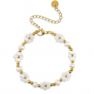 Bracelets en acier inox perles Doré