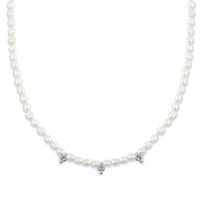 Colliers en acier Inox perles Argenté