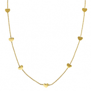 Colliers en acier Inox coeurs Doré