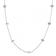 Colliers en acier Inox coeurs Argenté