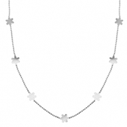 Colliers en acier Inox fleur Argenté