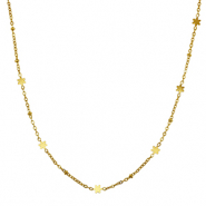 Colliers en acier Inox fleur Doré