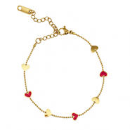 Bracelets en acier Inox coeurs Doré