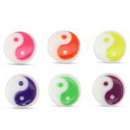 Perles lettres acryliques Yin & Yang Multicolore
