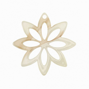Pendentifs en résine fleur Beige