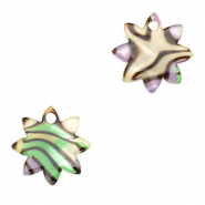 Pendentifs en résine fleur Violet-vert multicolore