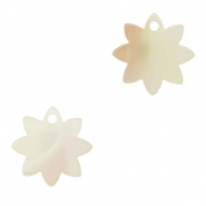 Pendentifs en résine fleur Beige