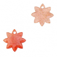 Pendentifs en résine fleur Rouge corail