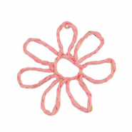 Pendentifs en Raphia fleur 55mm Rose clair
