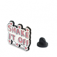 Pins "Shake it off" Blanc-rose-noir
