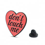 Pins cœur "Don't touch me" Rose-noir