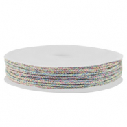 Fil macram&eacute; tress&eacute; 1mm Multicolore m&eacute;tallique