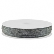 Fil macram&eacute; tress&eacute; 1mm Gris fonc&eacute;-argent&eacute; m&eacute;tallique