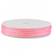 Fil macram&eacute; tress&eacute; 1mm Rose m&eacute;tallique