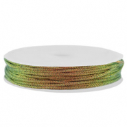 Fil macram&eacute; tress&eacute; 0,8mm Multicolore- orange vert m&eacute;tallique