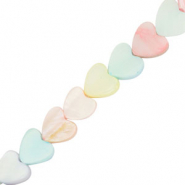 Perles coquillage cœur Multicolore pastel