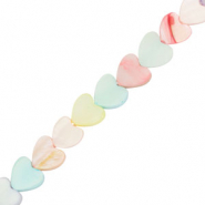 Perles coquillage cœur Multicolore pastel