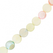 Perles coquillage plates et rondes Multicolore pastel