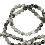 Pierres naturelles Agate 3mm facettées Gris-beige-noir