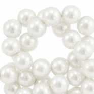 Perles en verre cir&eacute;es 4mm Blanc