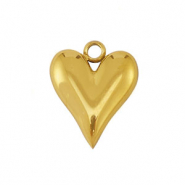 Breloques en acier Inox coeur Dor&eacute;