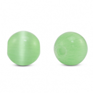 Perles en verre 6 mm Oeil de chat Vert clair