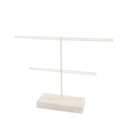 Pr&eacute;sentoir bijoux pour boucles d'oreilles Natural-blanc cass&eacute;