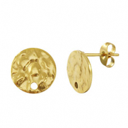 Boucles d'oreilles puces en acier Inox Dor&eacute;