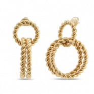 Boucles d'oreilles / puces en acier Inox cr&eacute;oles Dor&eacute;