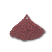 Pendentifs acryliques feuille Rouge fonc&eacute;-marron