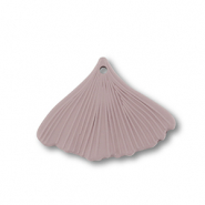 Pendentifs acryliques feuille Taupe brown