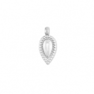 Breloques en acier Inox goutte Argent&eacute;