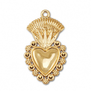 Breloques en m&eacute;tal coeur Dor&eacute;