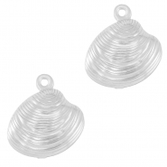 Breloques en acier Inox coquille Argent&eacute;