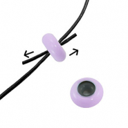 Perles stoppeurs &eacute;maill&eacute;e 10x4mm Violet lilas