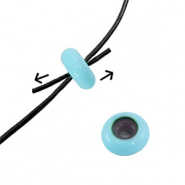 Perles stoppeurs &eacute;maill&eacute;e 10x4mm Bleu clair