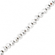 Perles à facettes 4x3mm disque Argenté métallique