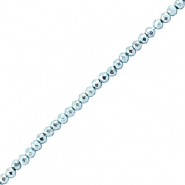 Perles à facettes 2mm rondes Bleu clair métallique